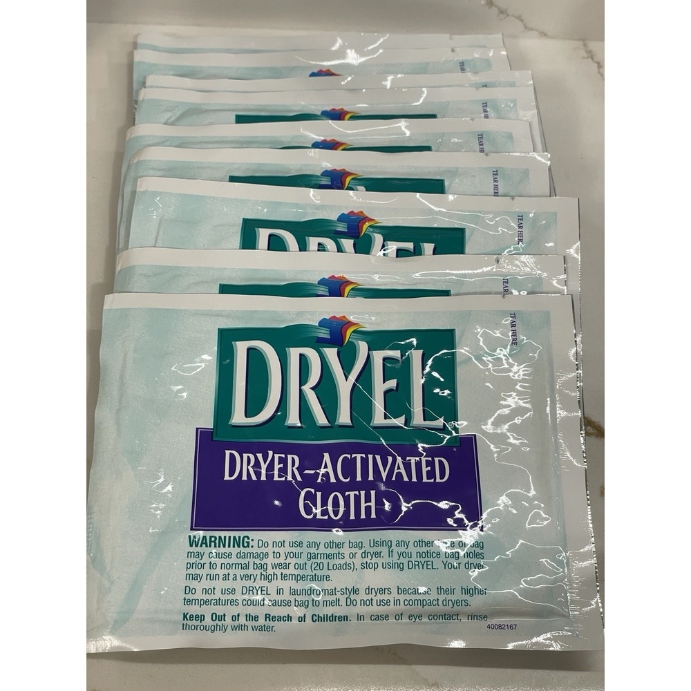Dryel Dryer-Activiated‎ Cloth Original Scent Lot of 9 New Old Stock No Bag